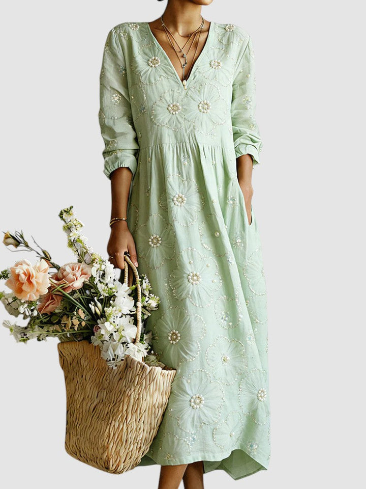 Eleanor™ Floral Cotton Midi Dress