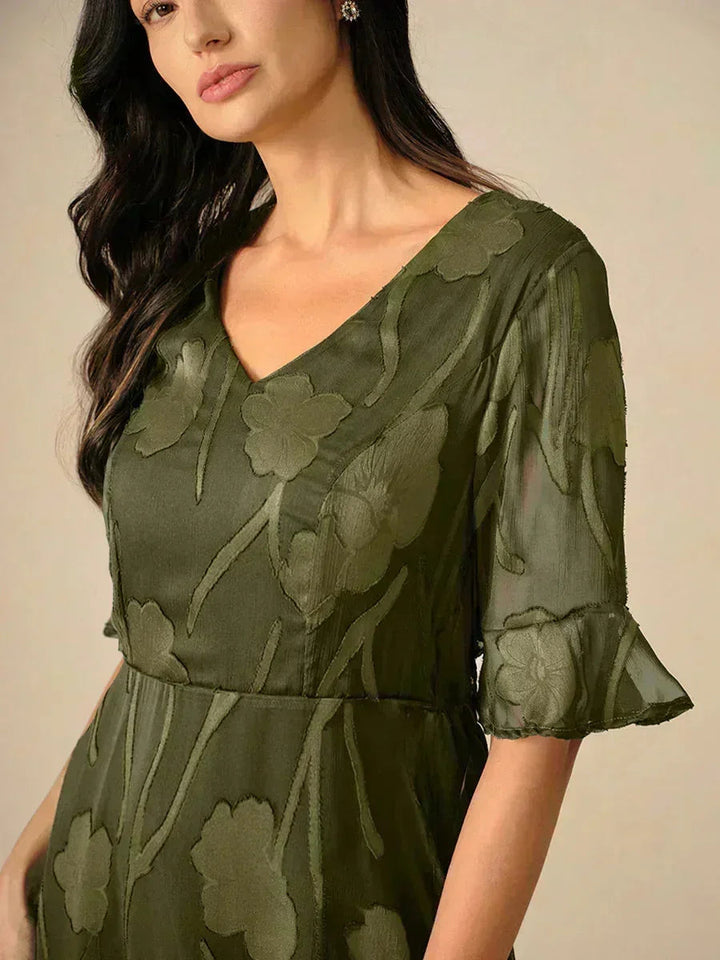 Seraphina™ | Elegant Lace Flutter Sleeve Dress