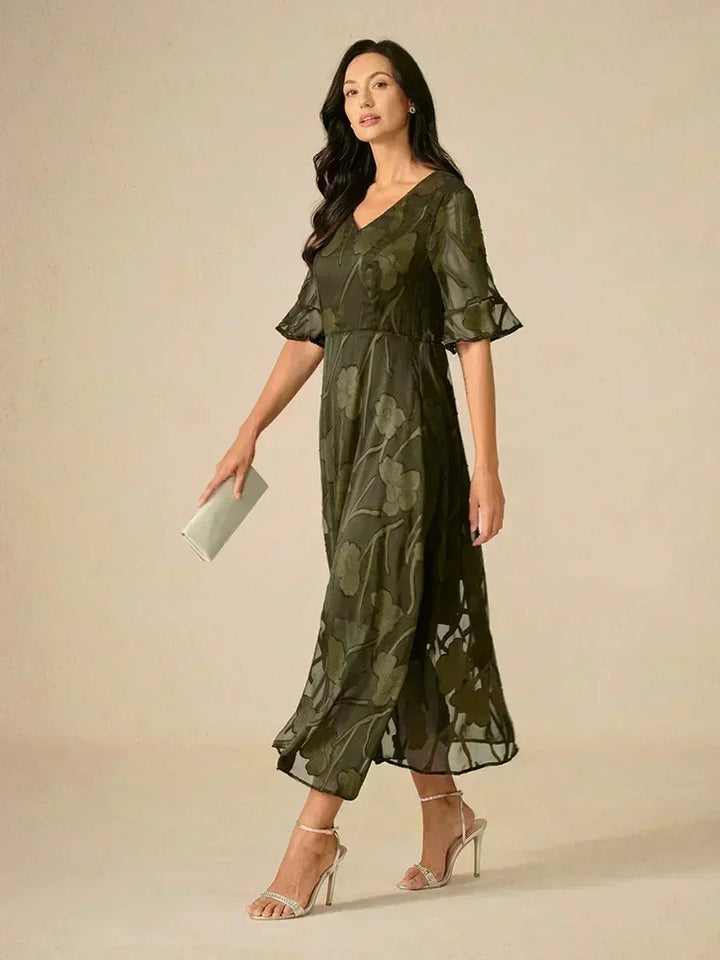 Seraphina™ | Elegant Lace Flutter Sleeve Dress