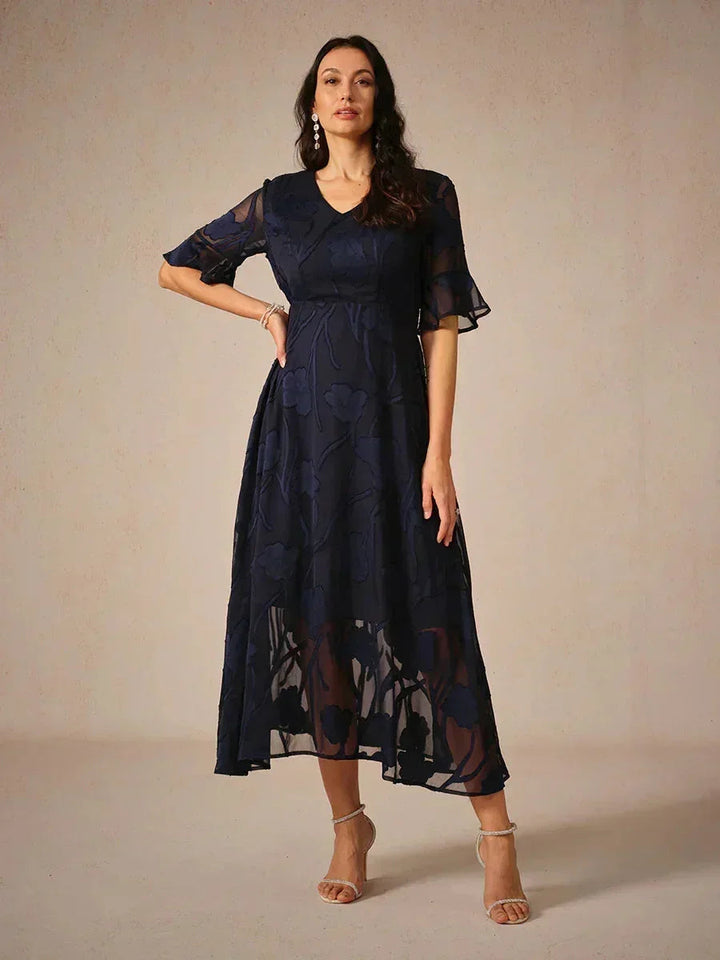 Seraphina™ | Elegant Lace Flutter Sleeve Dress