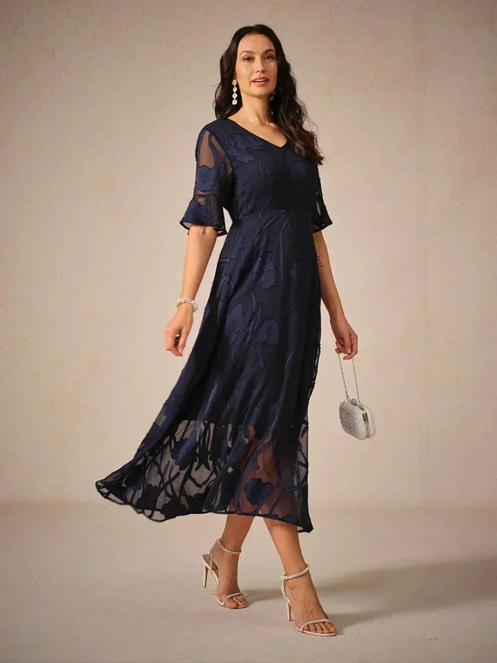 Seraphina™ | Elegant Lace Flutter Sleeve Dress