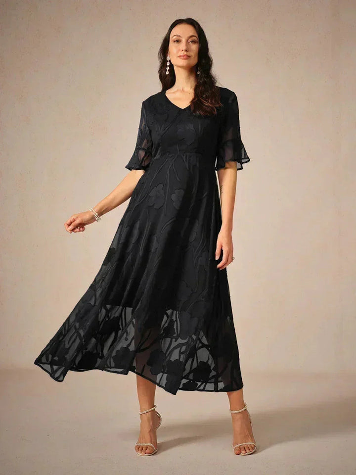 Seraphina™ | Elegant Lace Flutter Sleeve Dress