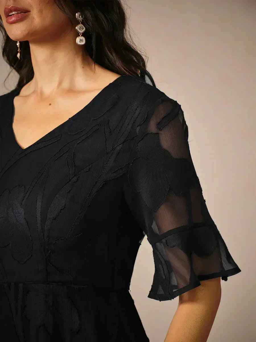 Seraphina™ | Elegant Lace Flutter Sleeve Dress
