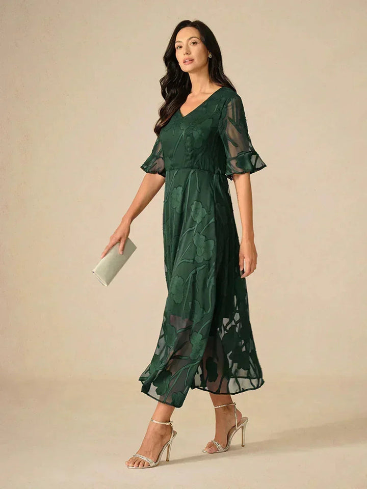Seraphina™ | Elegant Lace Flutter Sleeve Dress