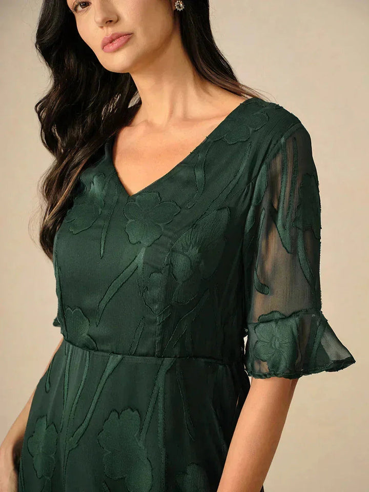 Seraphina™ | Elegant Lace Flutter Sleeve Dress