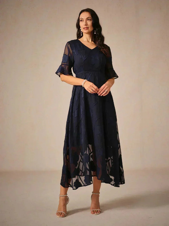 Seraphina™ | Elegant Lace Flutter Sleeve Dress