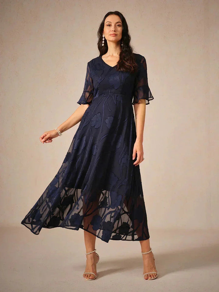 Seraphina™ | Elegant Lace Flutter Sleeve Dress