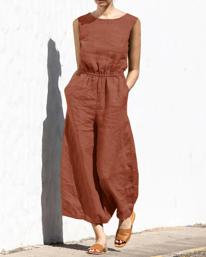 Lena™ | Relaxed Sleeveless Wide-Leg Jumpsuit