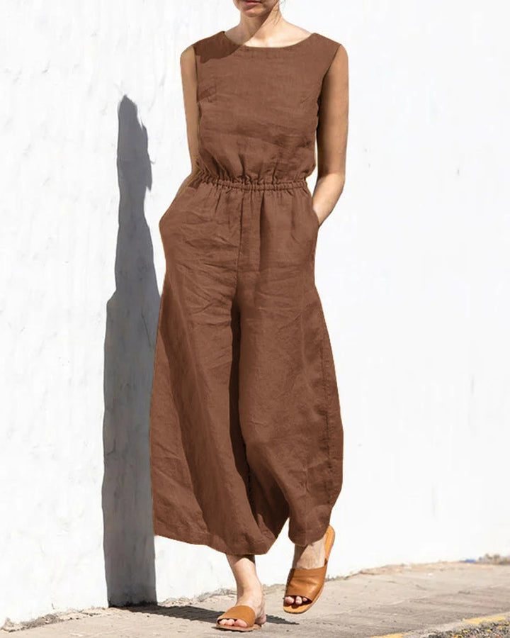 Lena™ | Relaxed Sleeveless Wide-Leg Jumpsuit