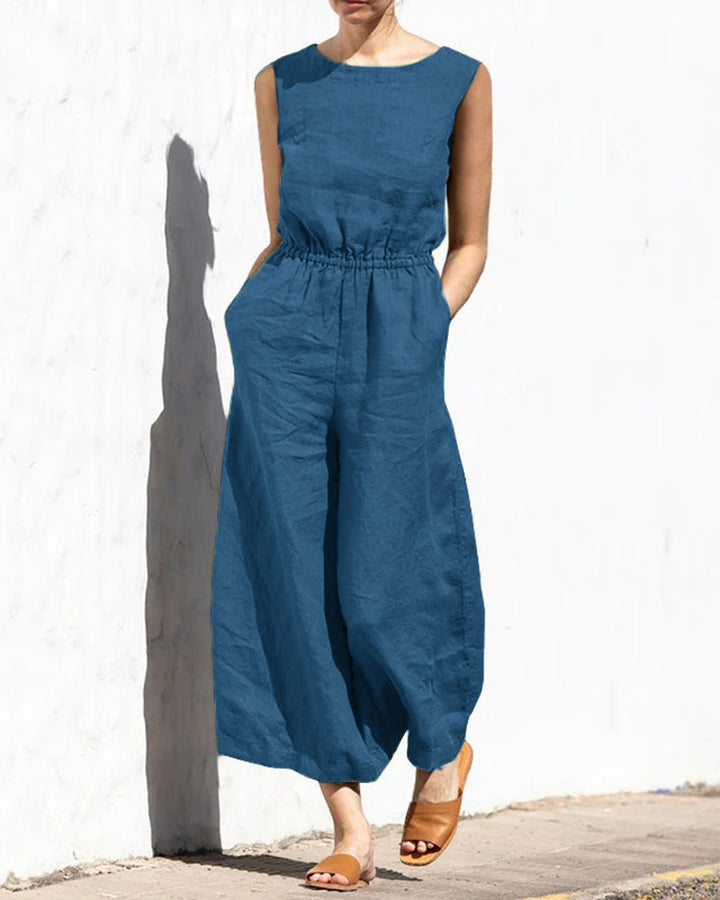 Lena™ | Relaxed Sleeveless Wide-Leg Jumpsuit