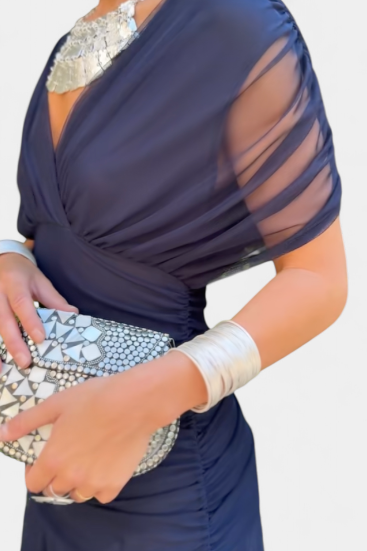 Elowen | Long floral dress with V-neck