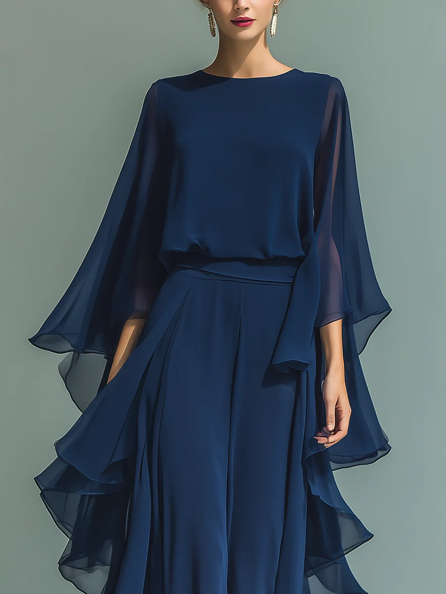 Savannah™ Elegant Chiffon Ruffle Set