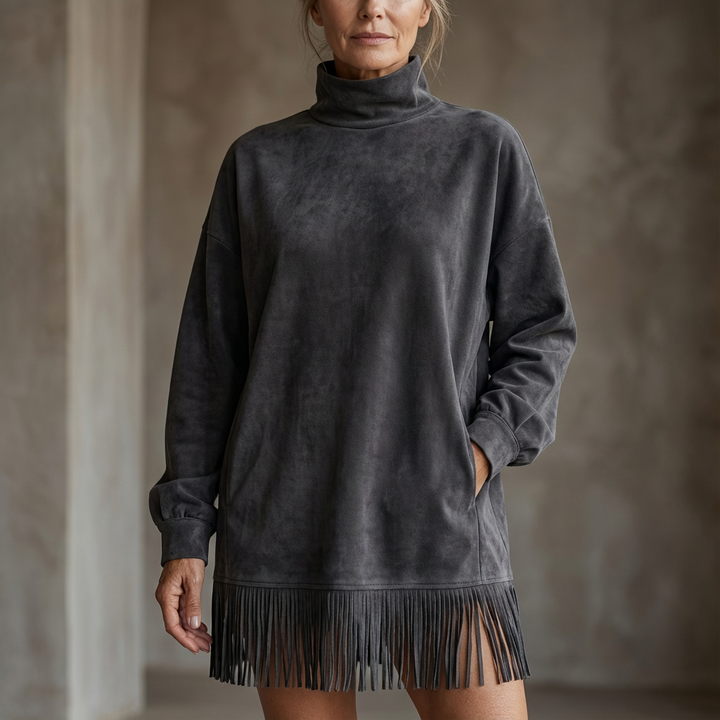 Sheri | Cozy Suede Fringe Dress