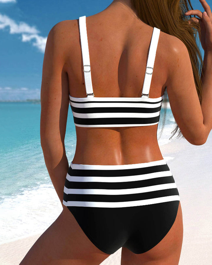 Lula® | High-Waisted Striped Bikini