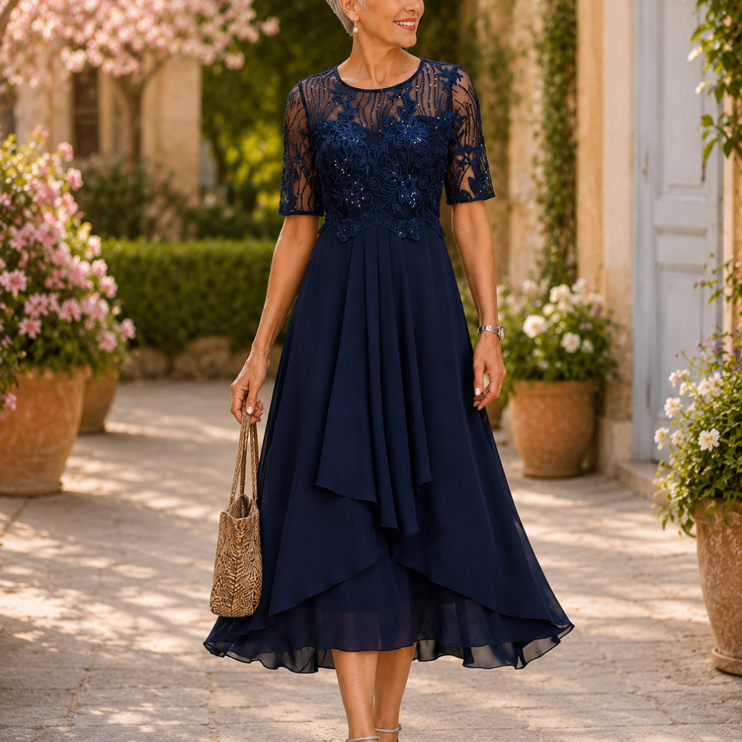 Marlowe™ | Elegant Lace Midi Dress