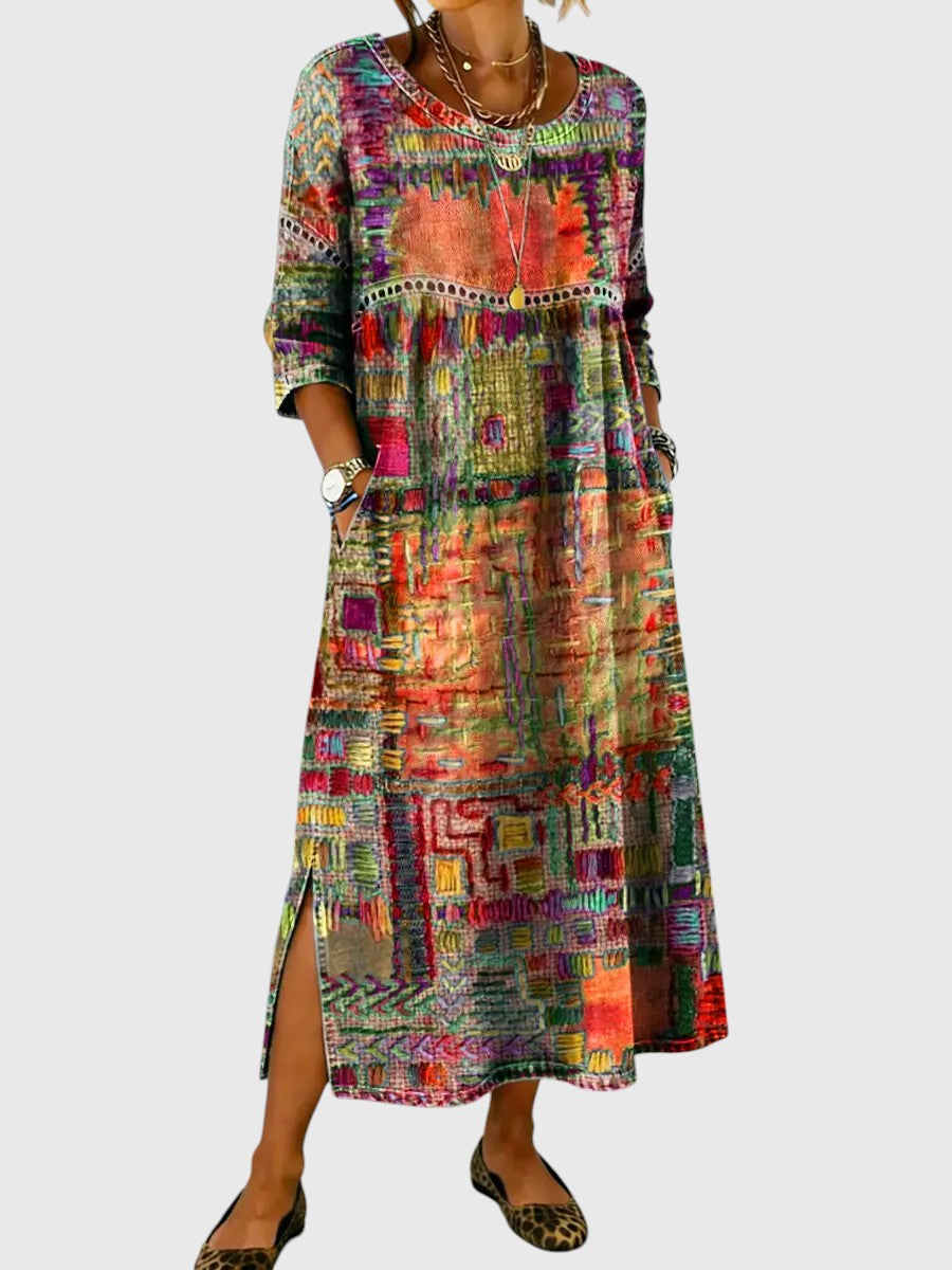Amara™ | Effortless Patchwork Denim Dress