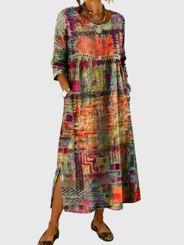 Amara™ | Effortless Patchwork Denim Dress