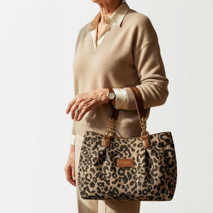 Olivia - Leopard Canvas Tote