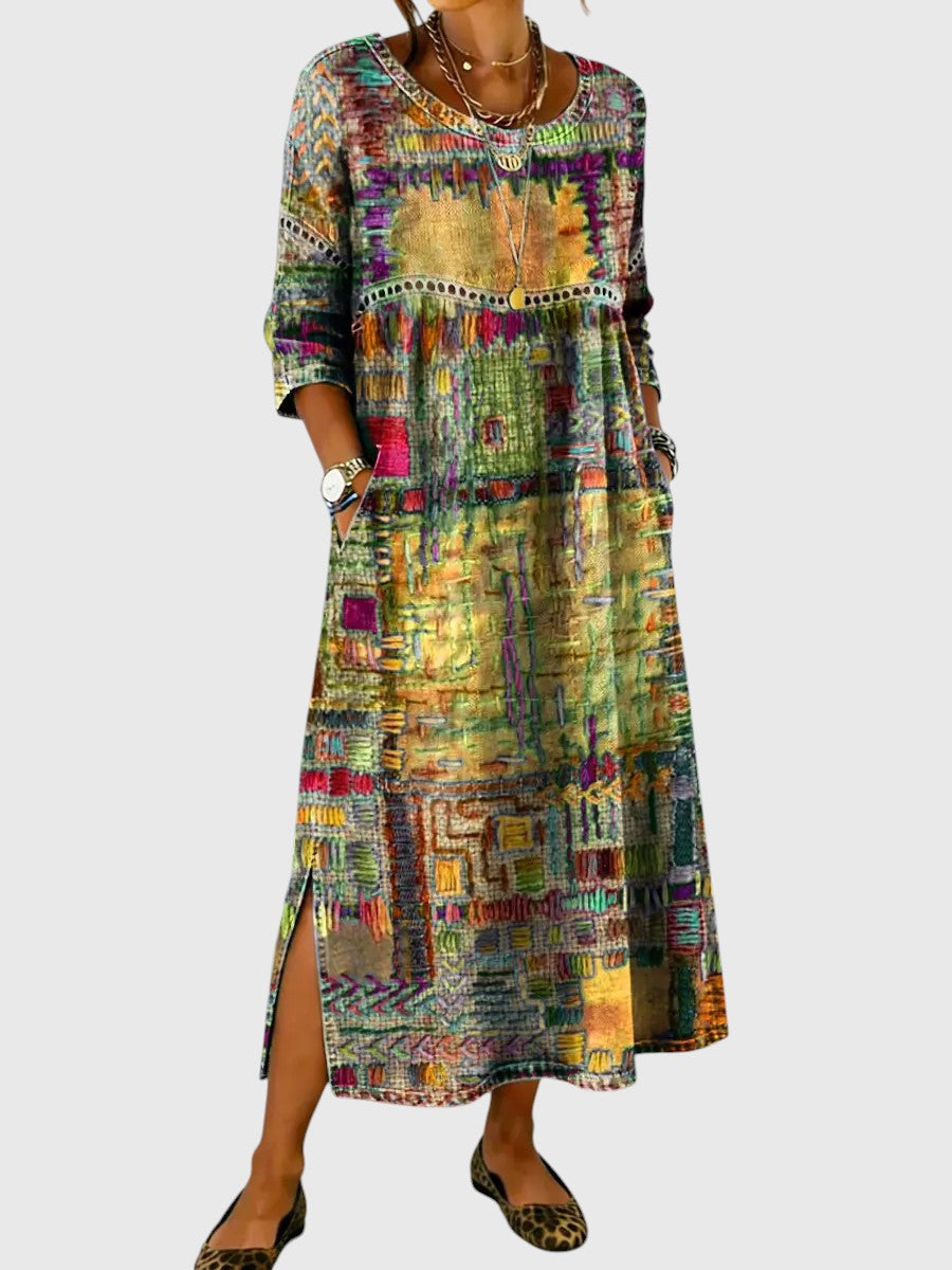 Amara™ | Effortless Patchwork Denim Dress