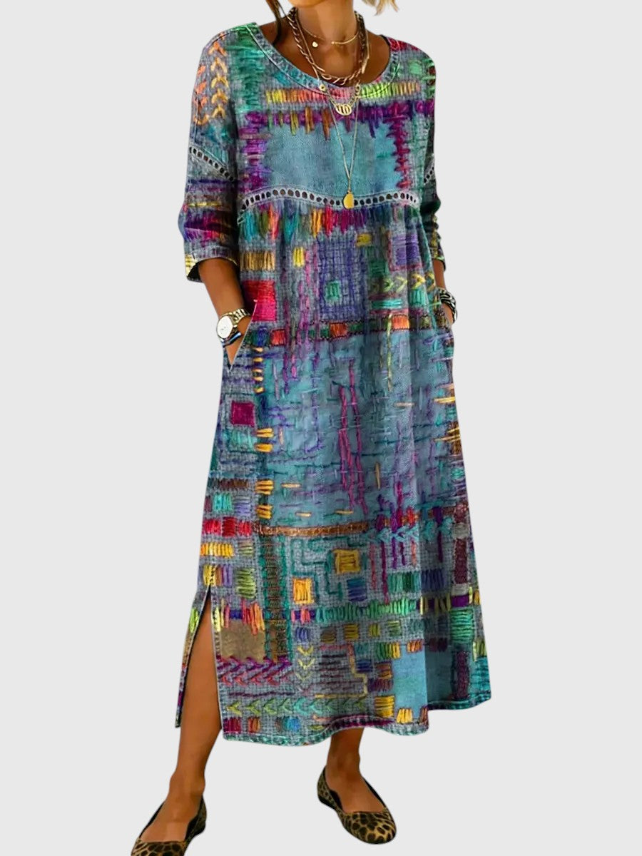 Amara™ | Effortless Patchwork Denim Dress