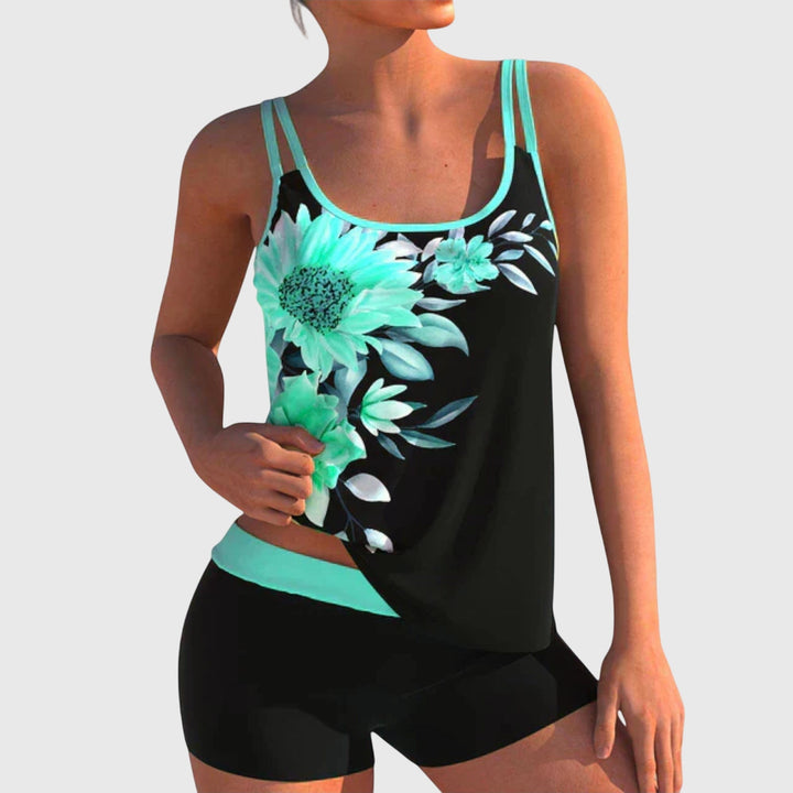 Flower | Floral Bathing Suit Set that Covers the Belly