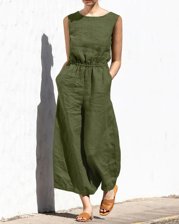 Lena™ | Relaxed Sleeveless Wide-Leg Jumpsuit