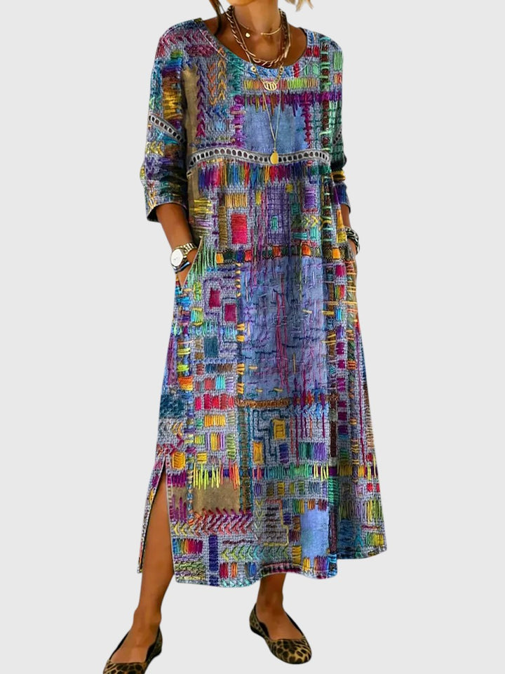 Amara™ | Effortless Patchwork Denim Dress