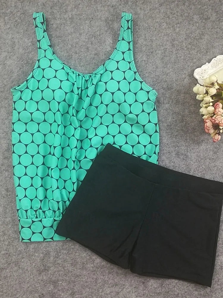Dot | Polka Dot Tankini Set that Covers the Tummy with Swim Shorts