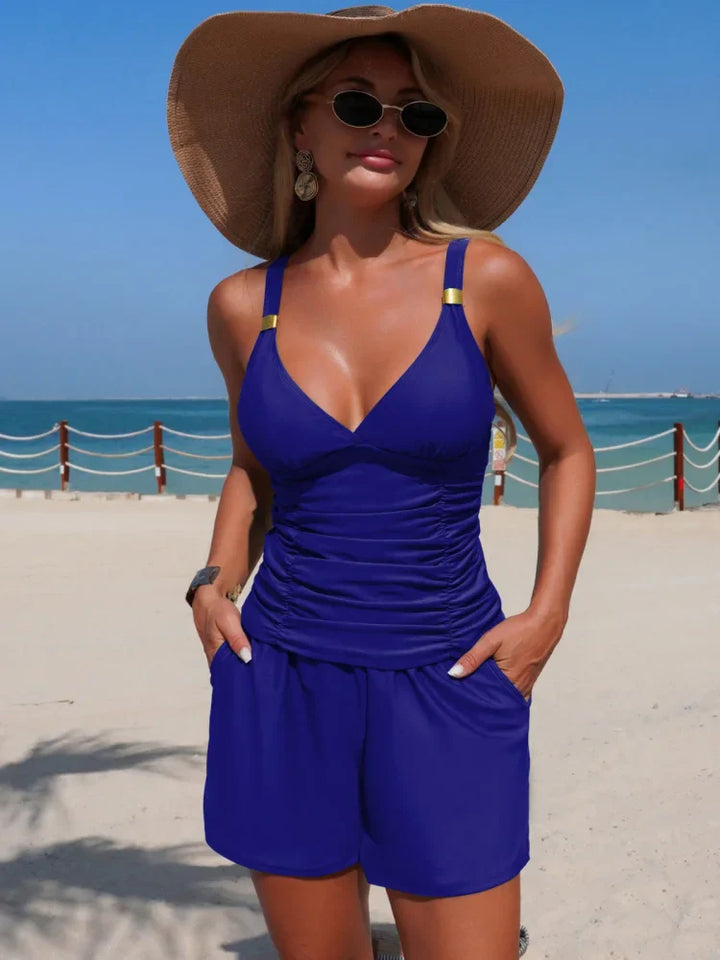Harper | Ruffled Tankini Set with Pockets